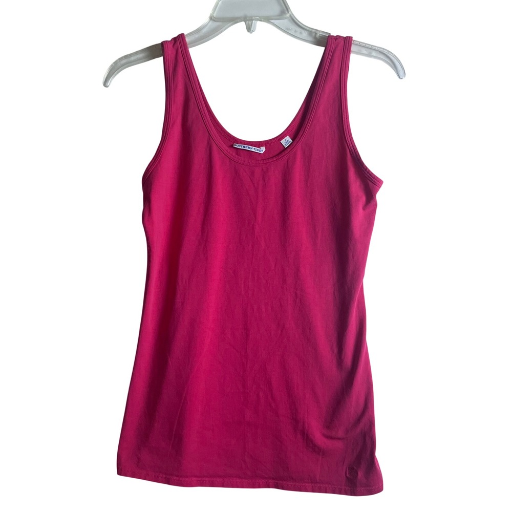 Southern Tide Womens Pima Cotton‎ Blend Scoop Neck Tank Top Pink Small